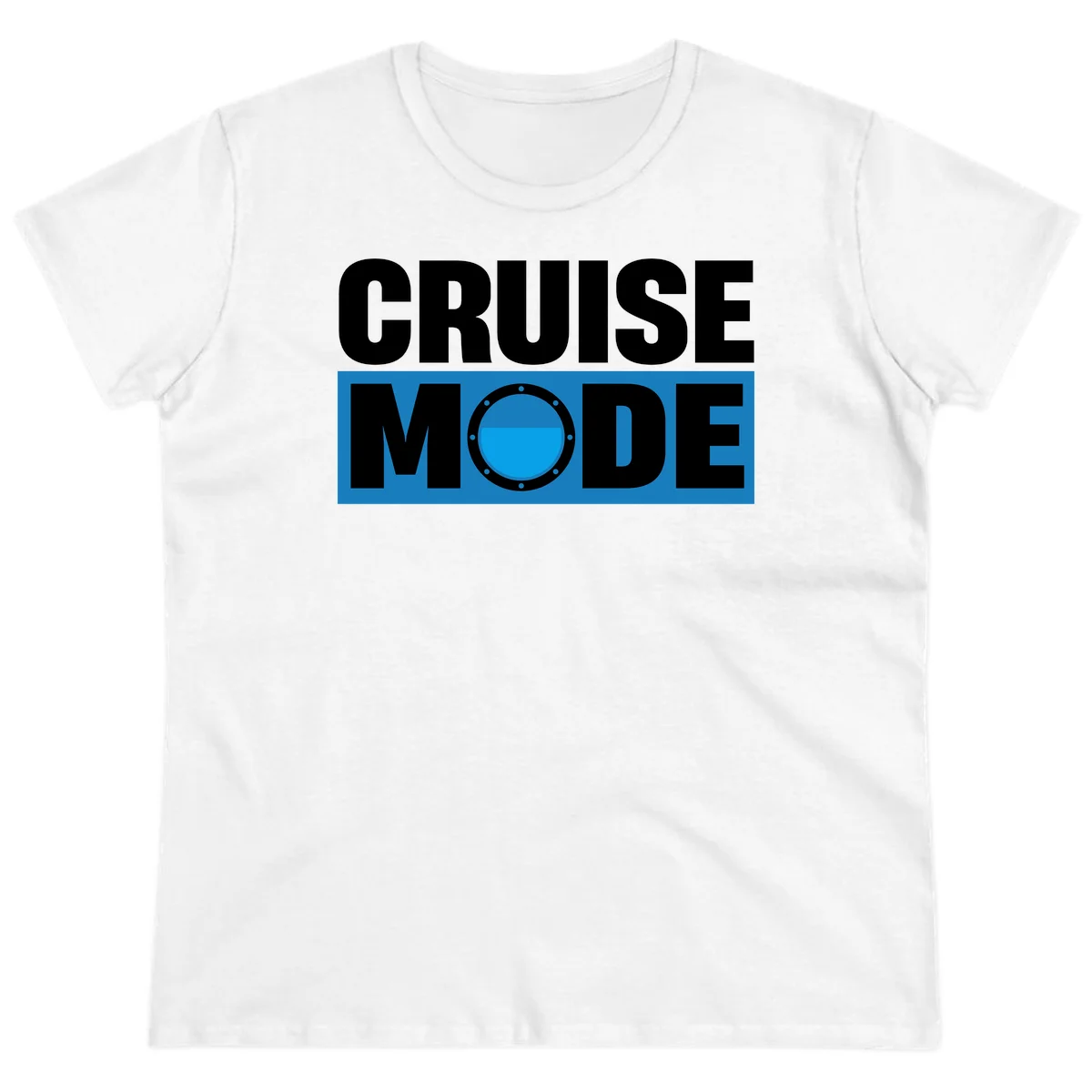Cruise Mode Porthole Ladies Tee in White