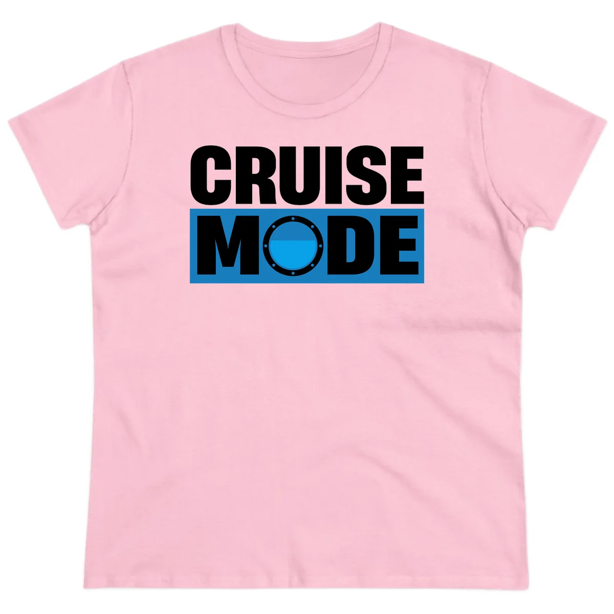 Cruise Mode Porthole Ladies Tee in Light Pink