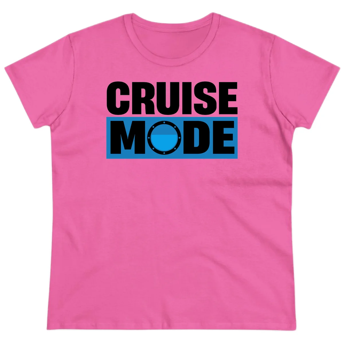 Cruise Mode Porthole Ladies Tee in Azalea