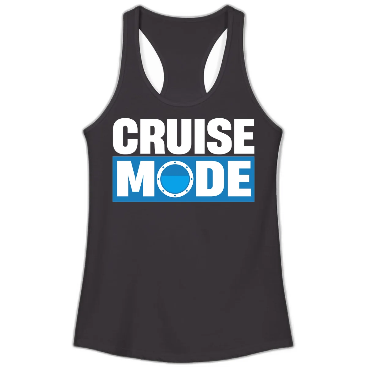 Cruise Mode Porthole Ladies Tank in Black