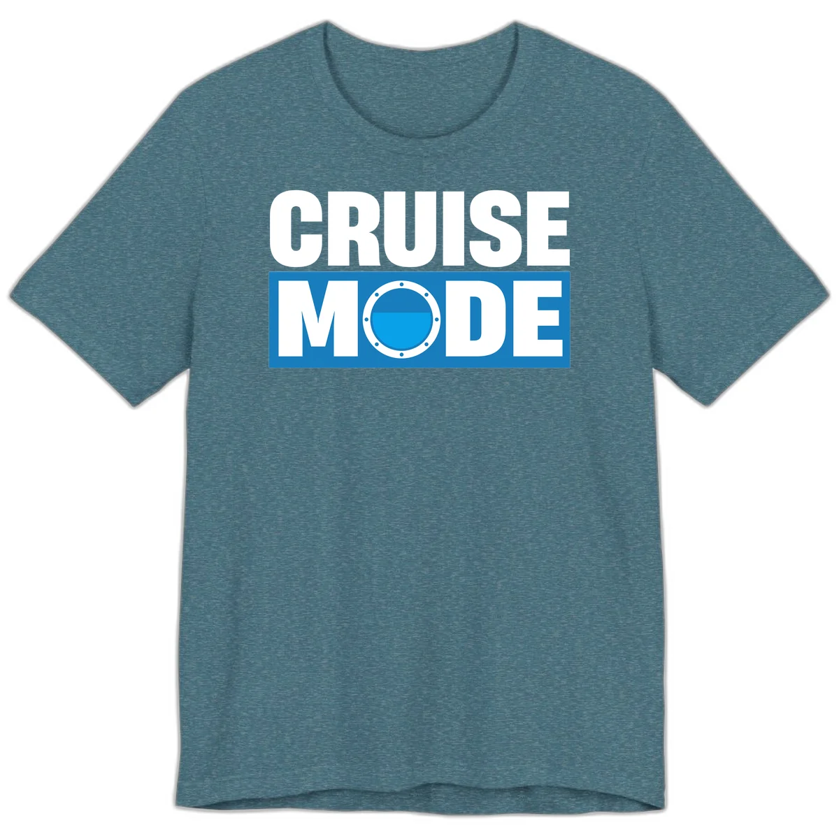 Cruise Mode Porthole Premium T-Shirt in Heather Deep Teal