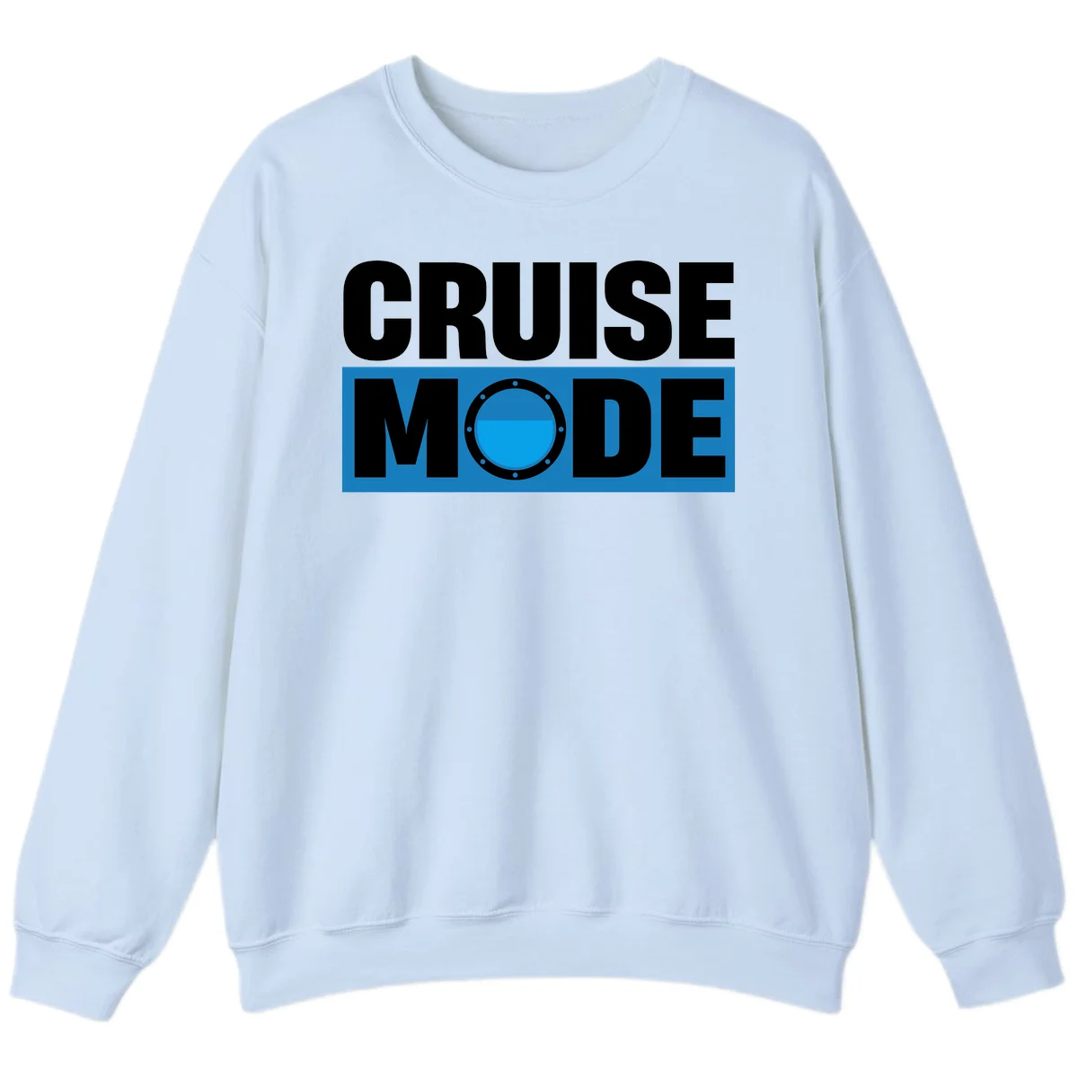 Cruise Mode Porthole Sweatshirt in Light Blue