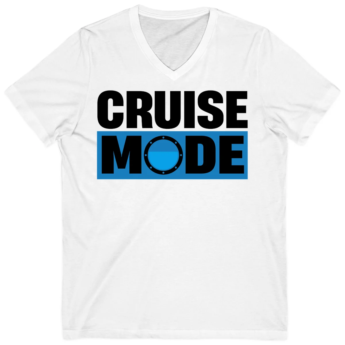 Cruise Mode Porthole V-Neck in White