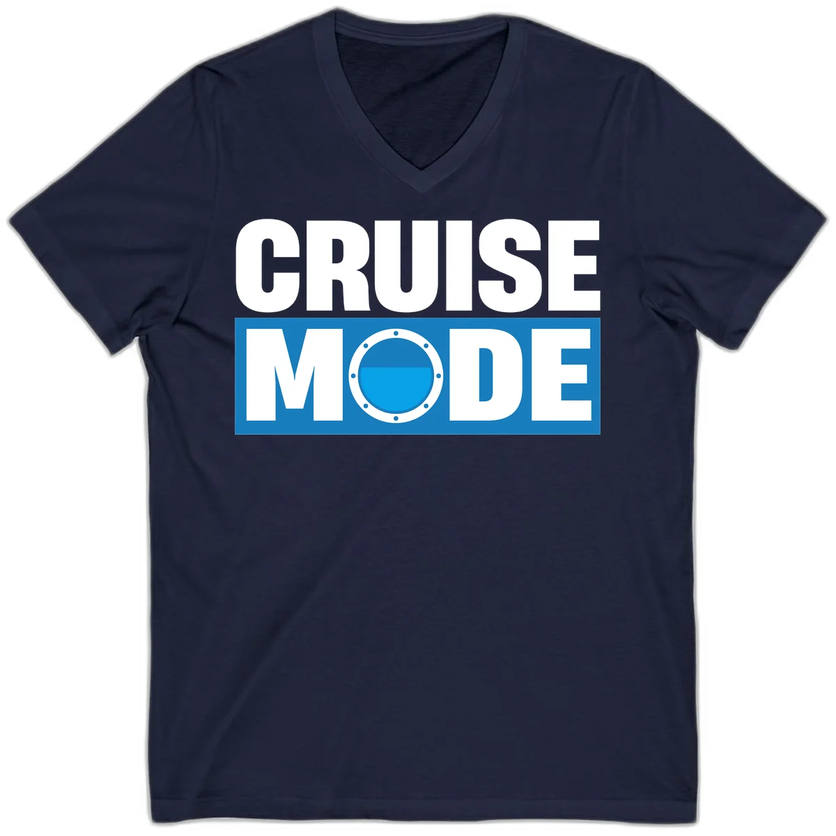 Cruise Mode Porthole V-Neck in Navy