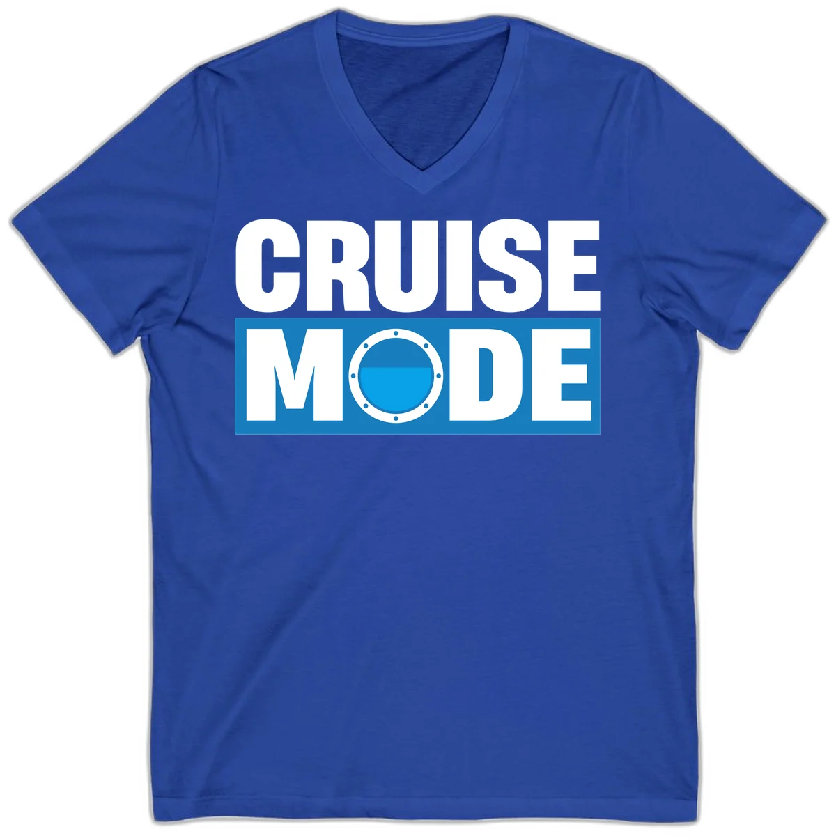 Cruise Mode Porthole V-Neck in True Royal