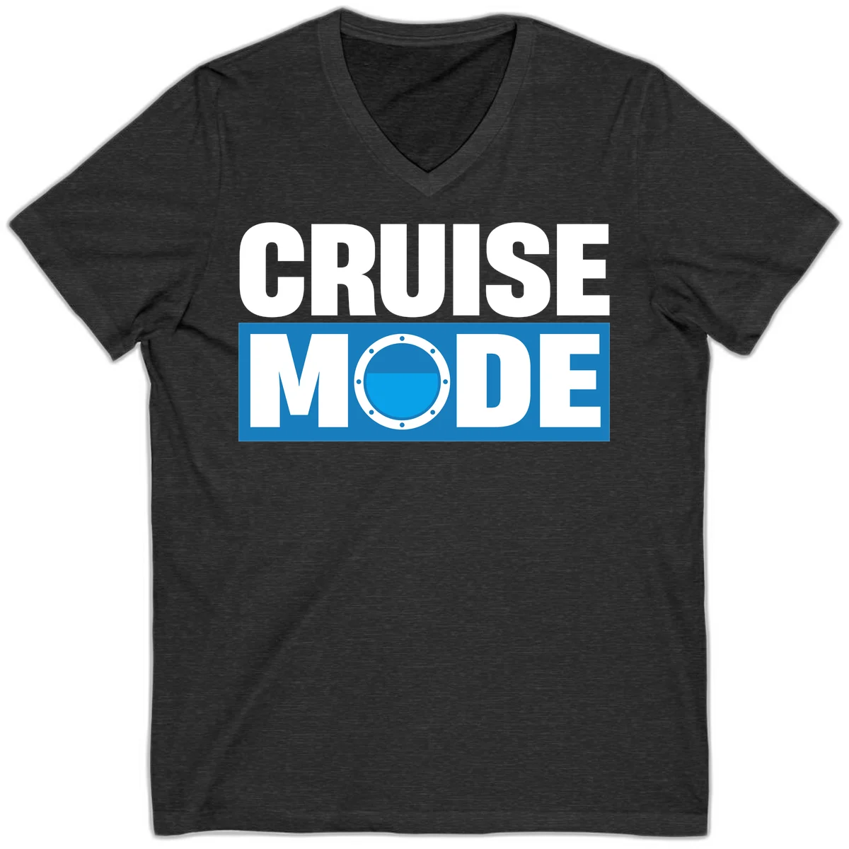 Cruise Mode Porthole V-Neck in Dark Grey Heather