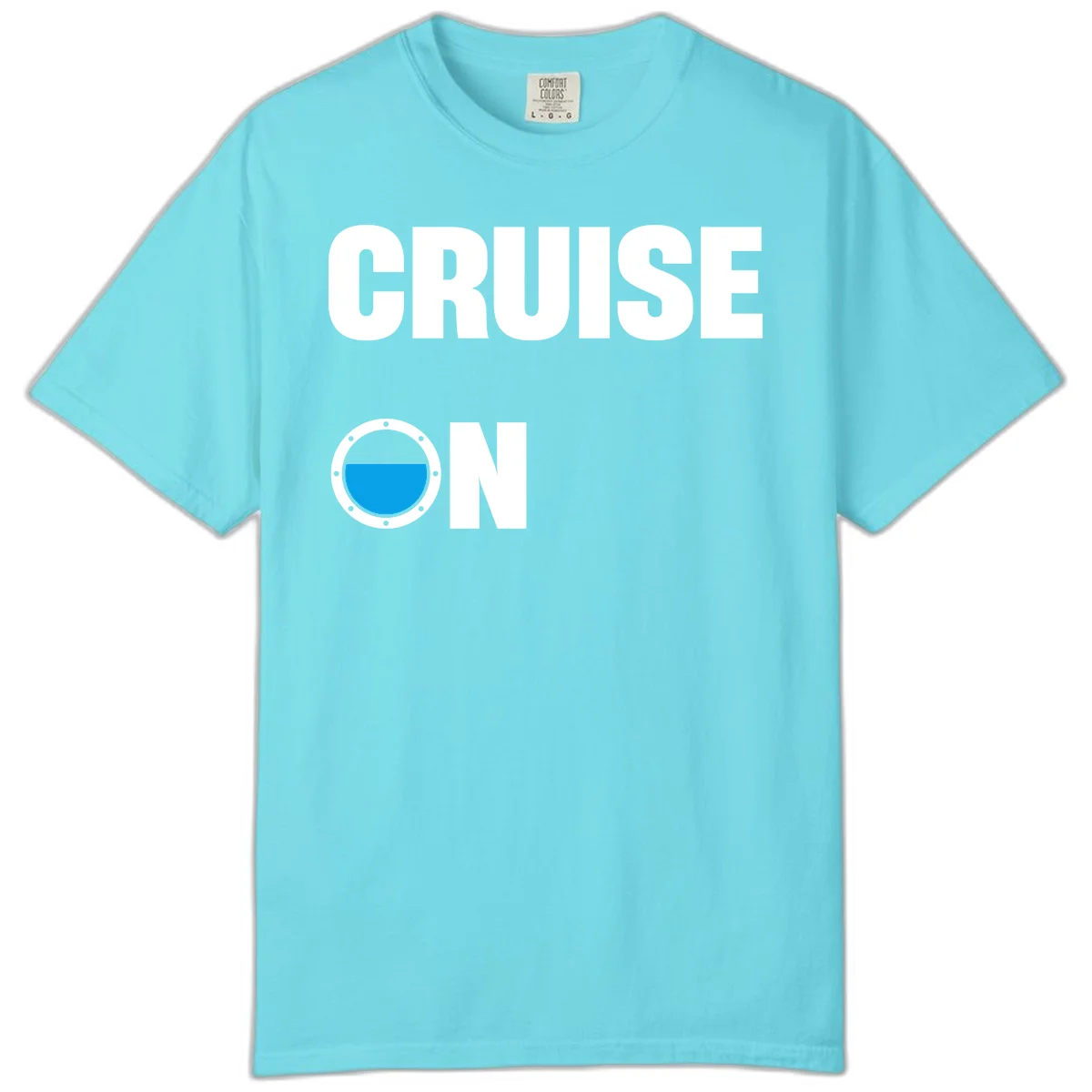 Cruise On Porthole Comfort Color in Lagoon Blue