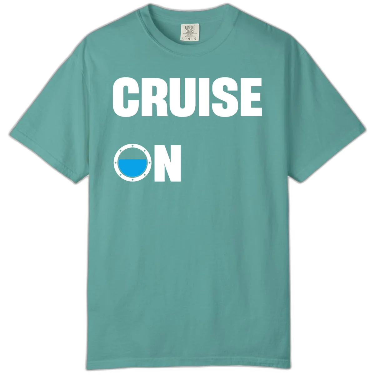 Cruise On Porthole Comfort Color in Seafoam