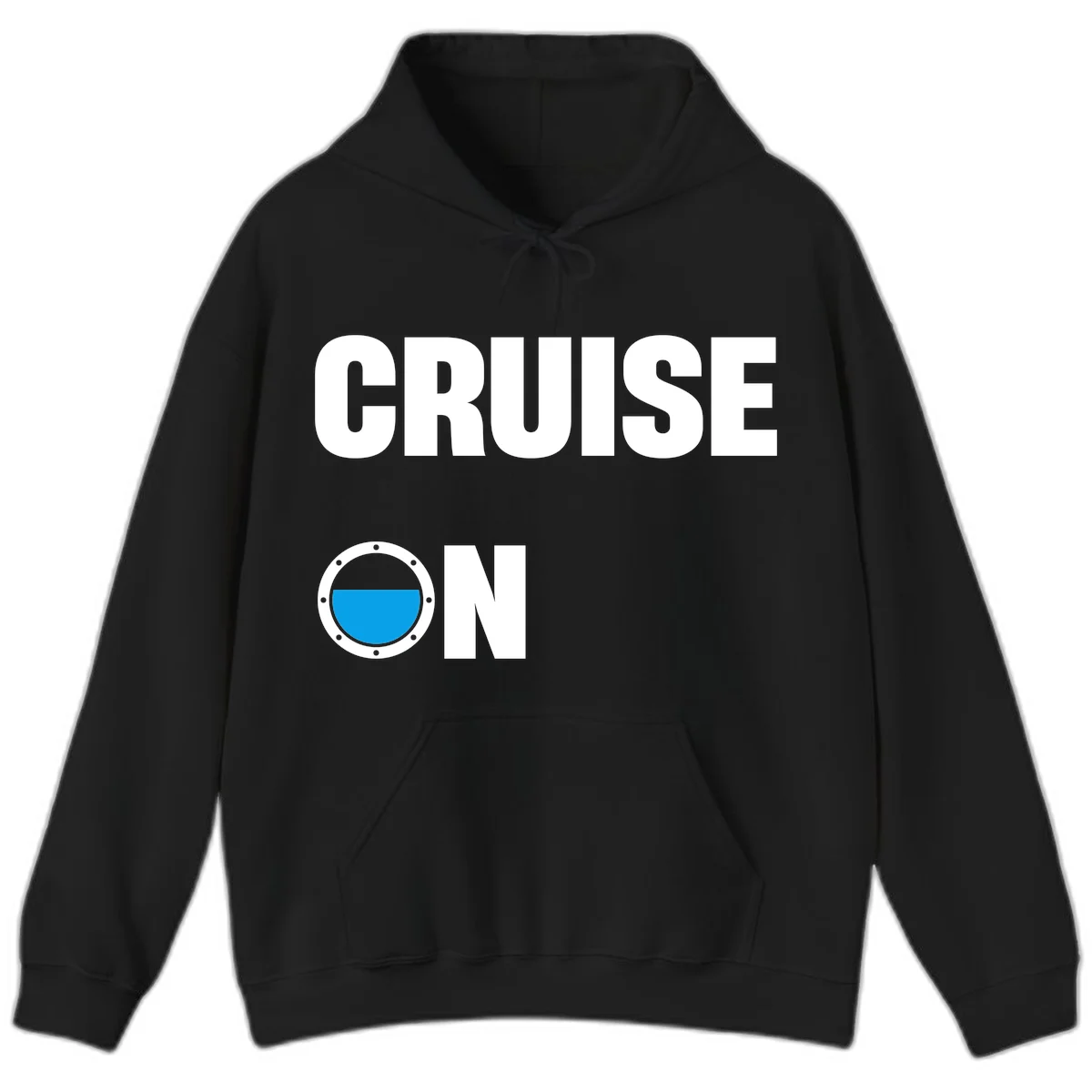Cruise On Porthole Hoodie in Black
