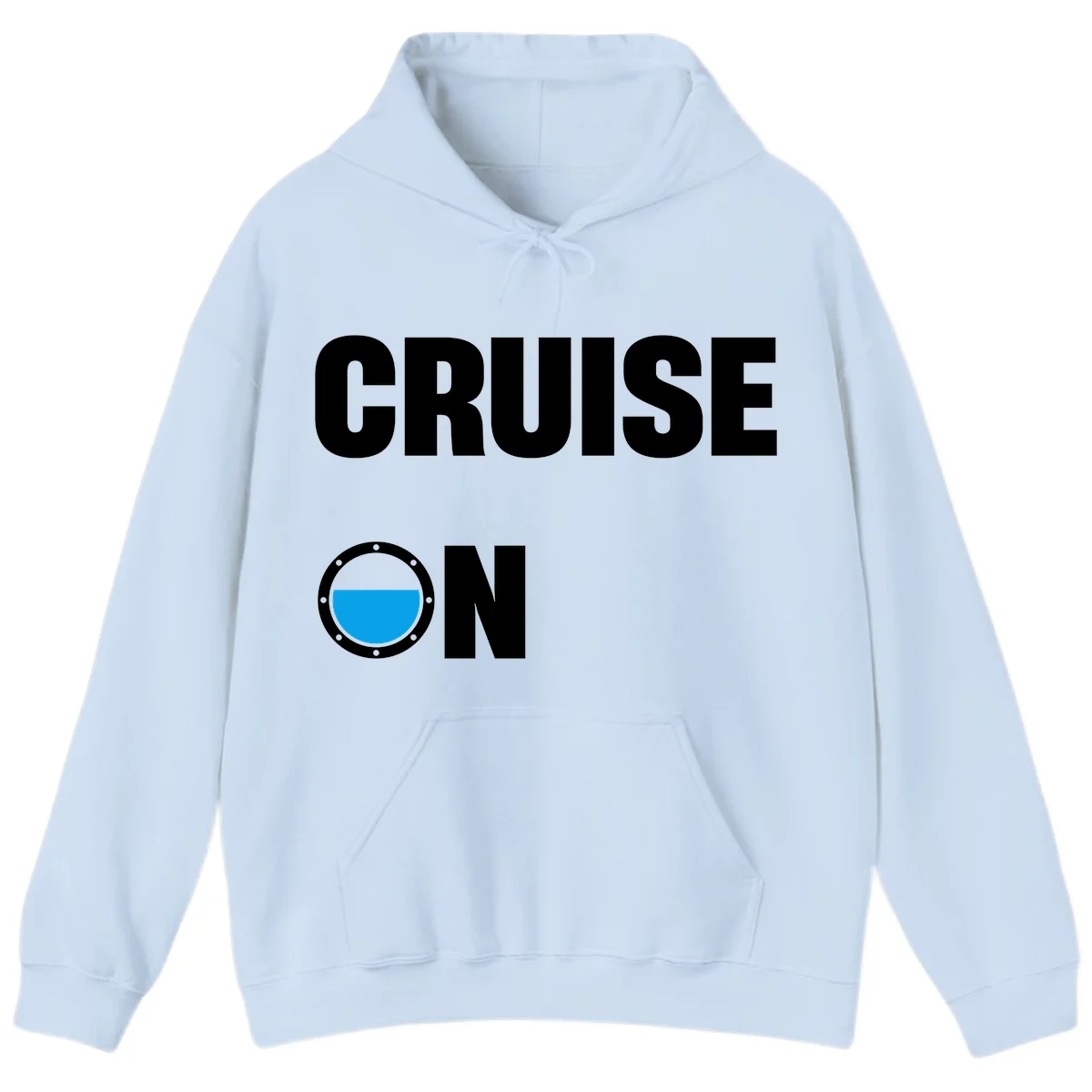 Cruise On Porthole Hoodie in Light Blue