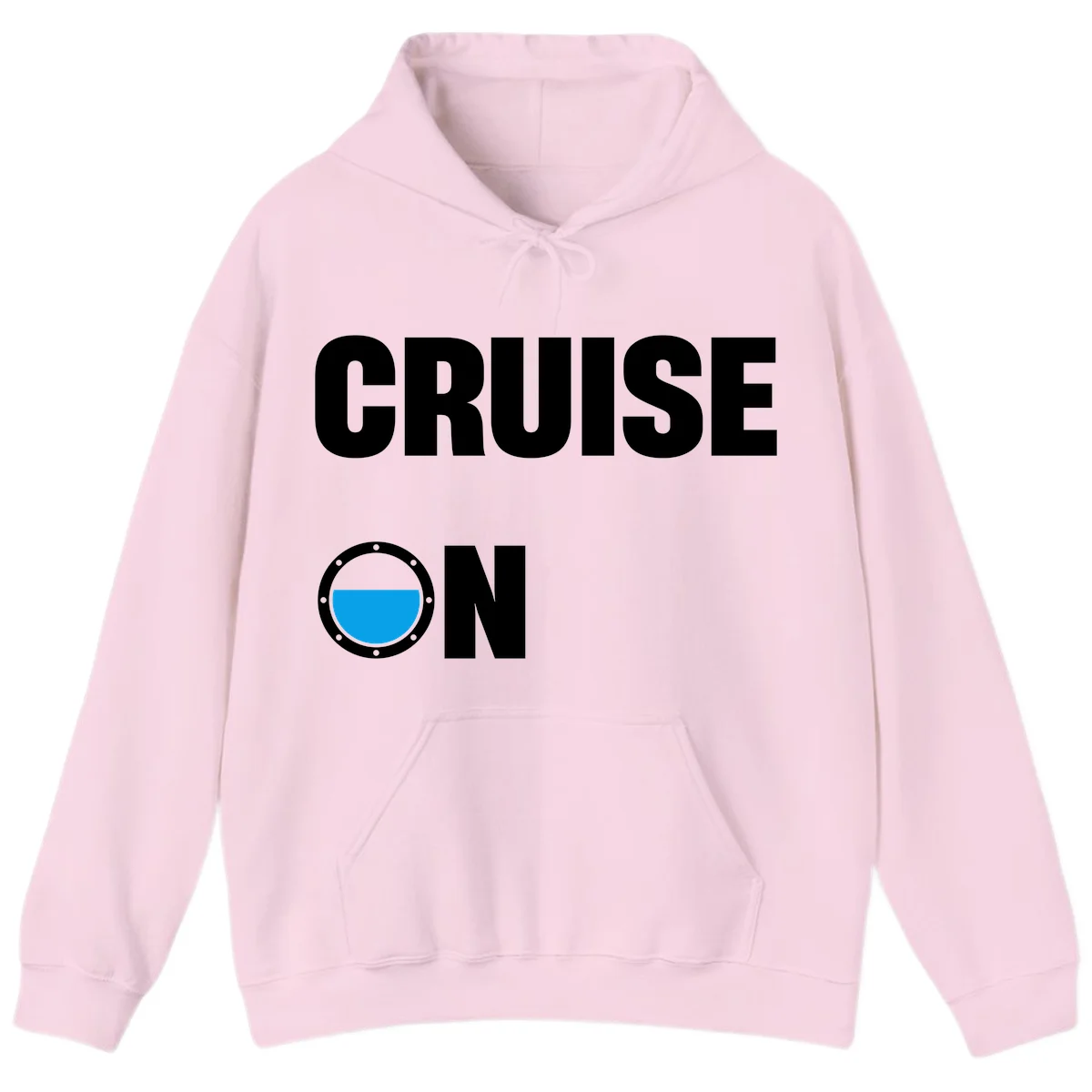 Cruise On Porthole Hoodie in Light Pink