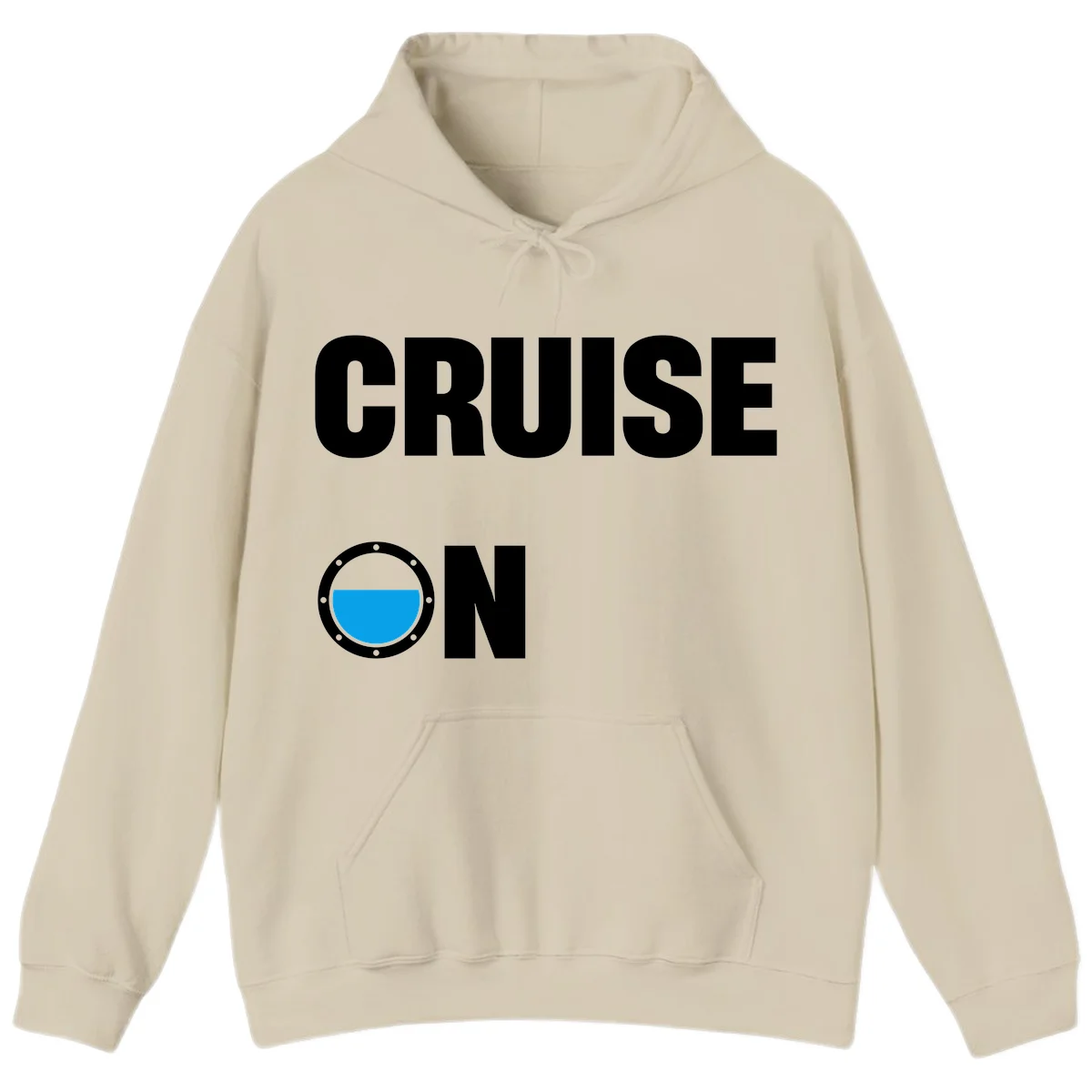 Cruise On Porthole Hoodie in Sand