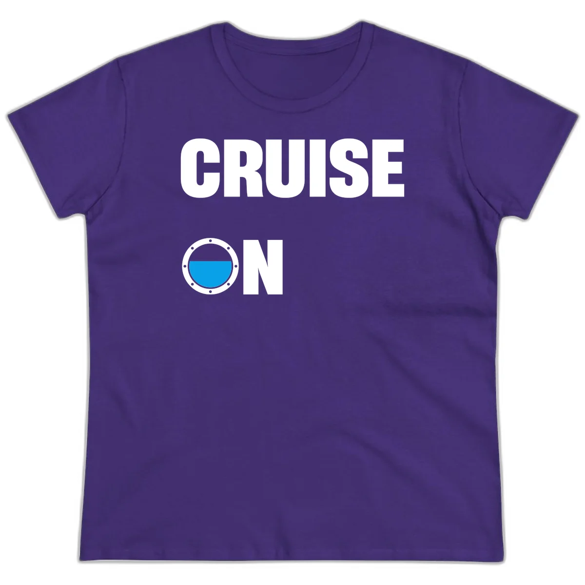 Cruise On Porthole Ladies Tee in Purple