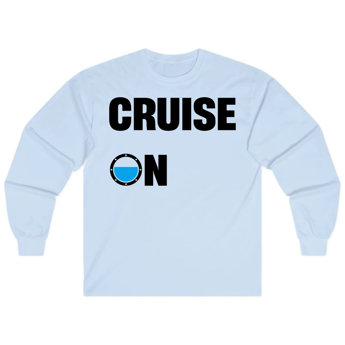Cruise On Porthole Long Sleeve in Light Blue