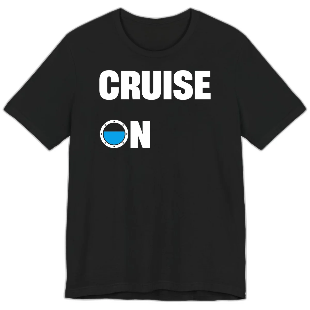 Cruise On Porthole Premium T-Shirt in Black