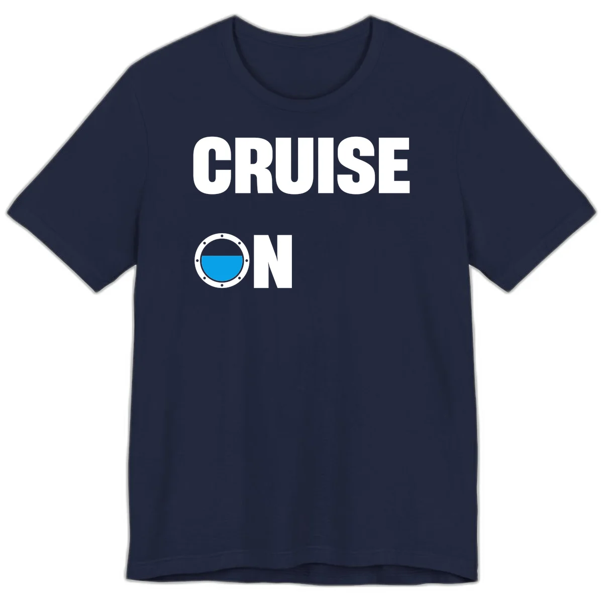 Cruise On Porthole Premium T-Shirt in Navy