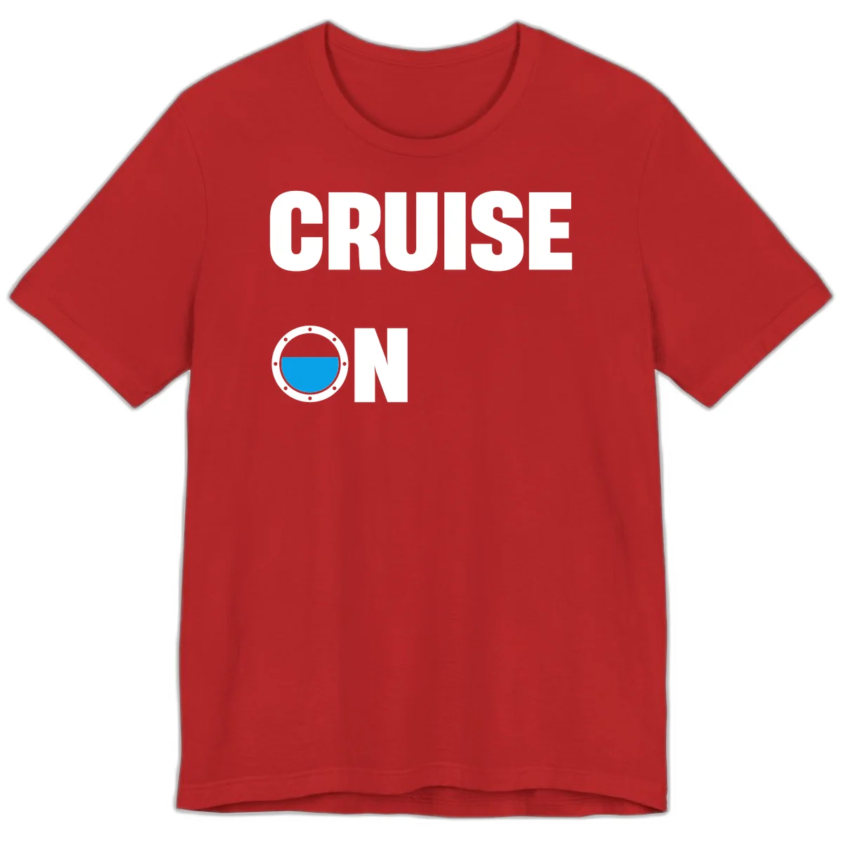 Cruise On Porthole Premium T-Shirt in Red