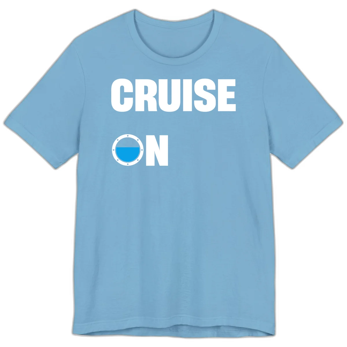 Cruise On Porthole Premium T-Shirt in Ocean Blue
