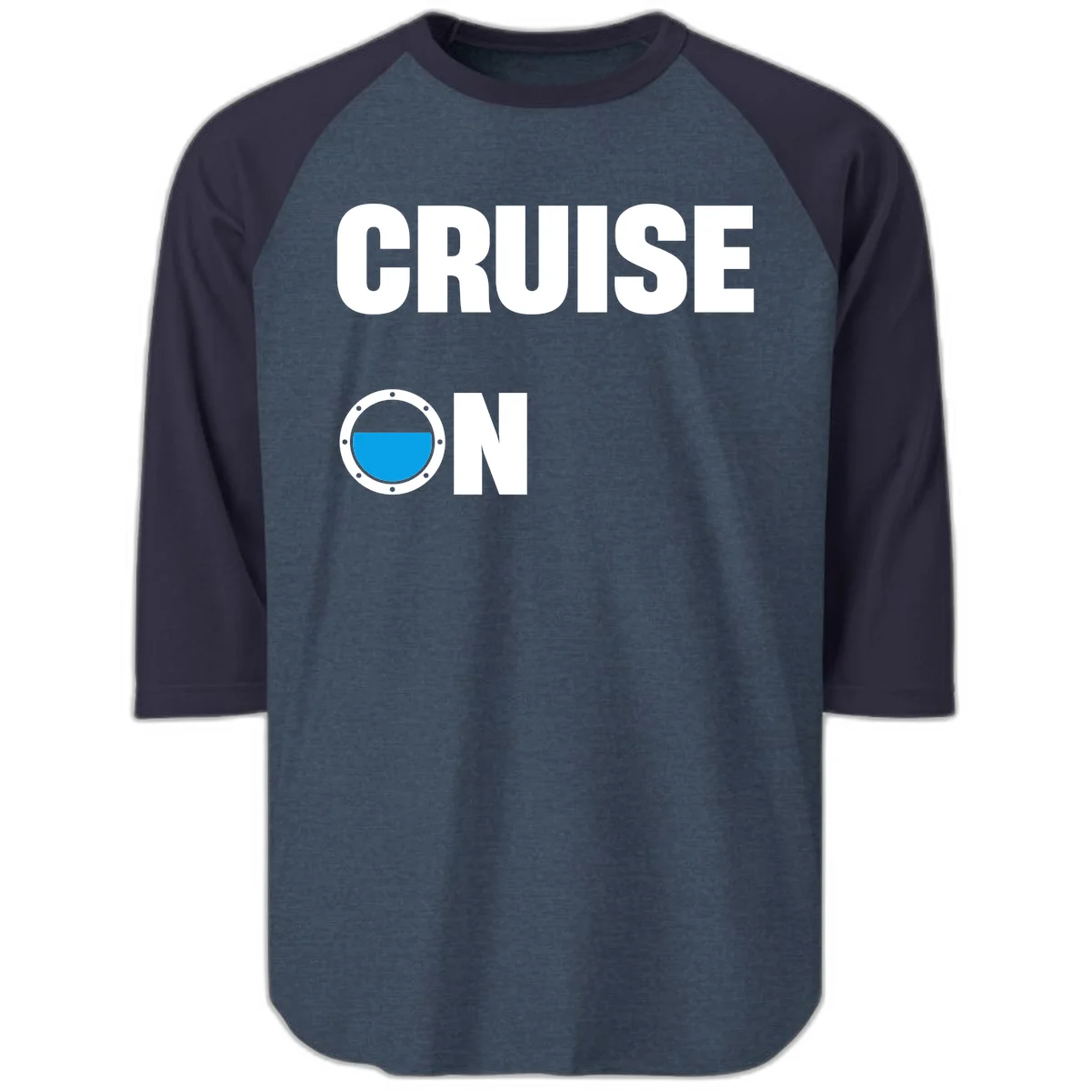 Cruise On Porthole Raglan 3/4 in Heather Denim Navy