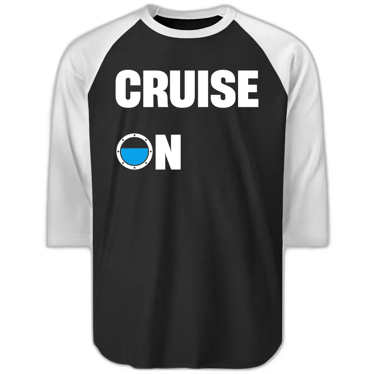 Cruise On Porthole Raglan 3/4 in Black White