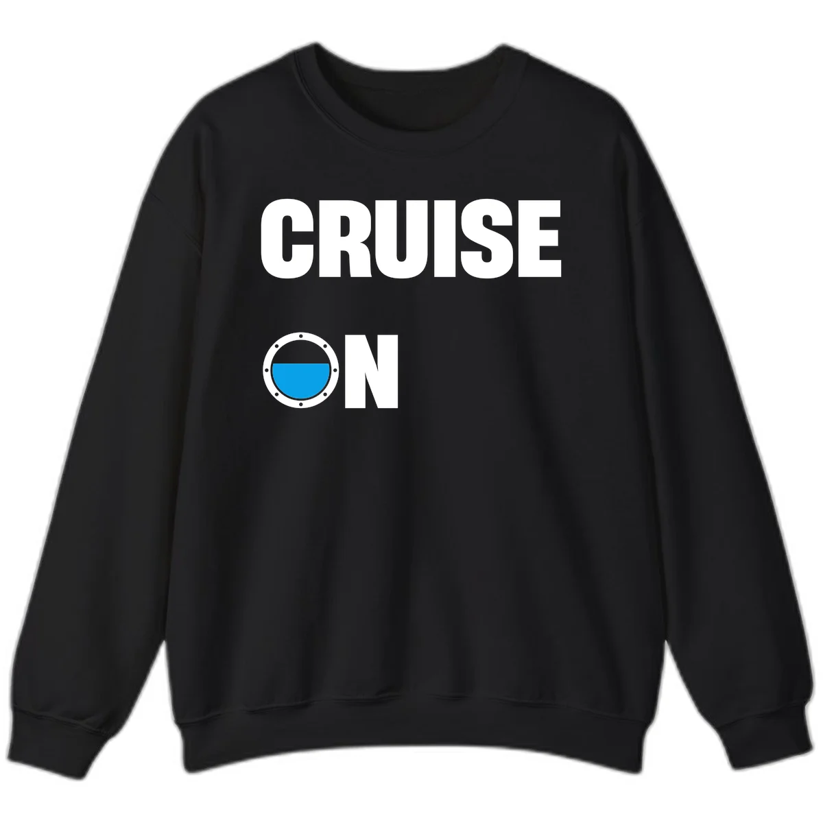Cruise On Porthole Sweatshirt in Black