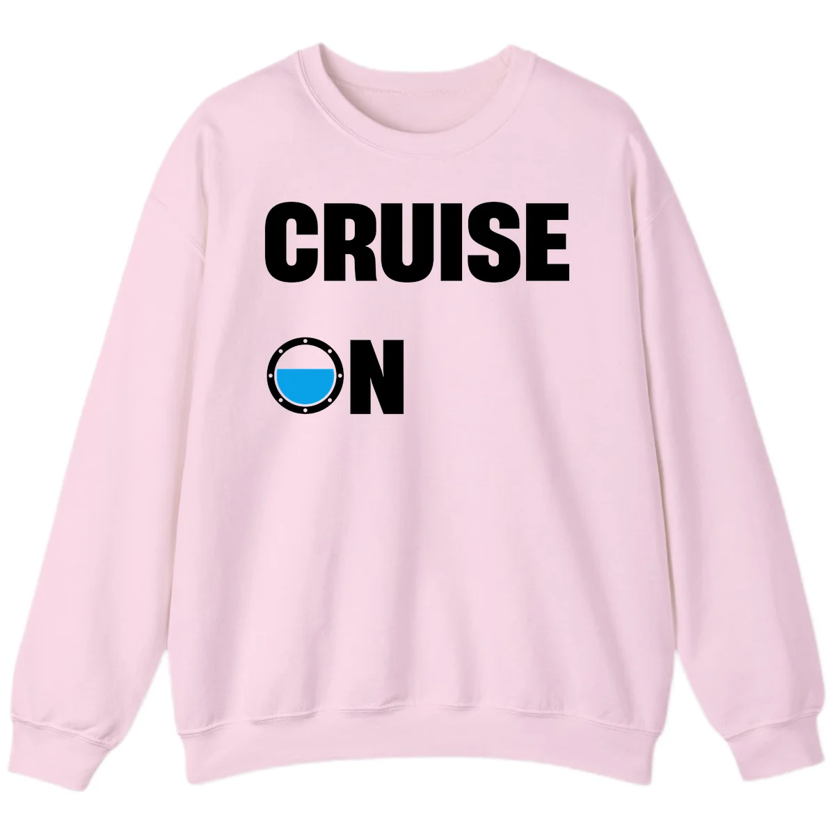Cruise On Porthole Sweatshirt in Light Pink