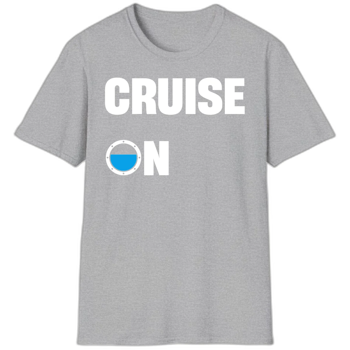Cruise On Porthole T-Shirt in Sport Grey