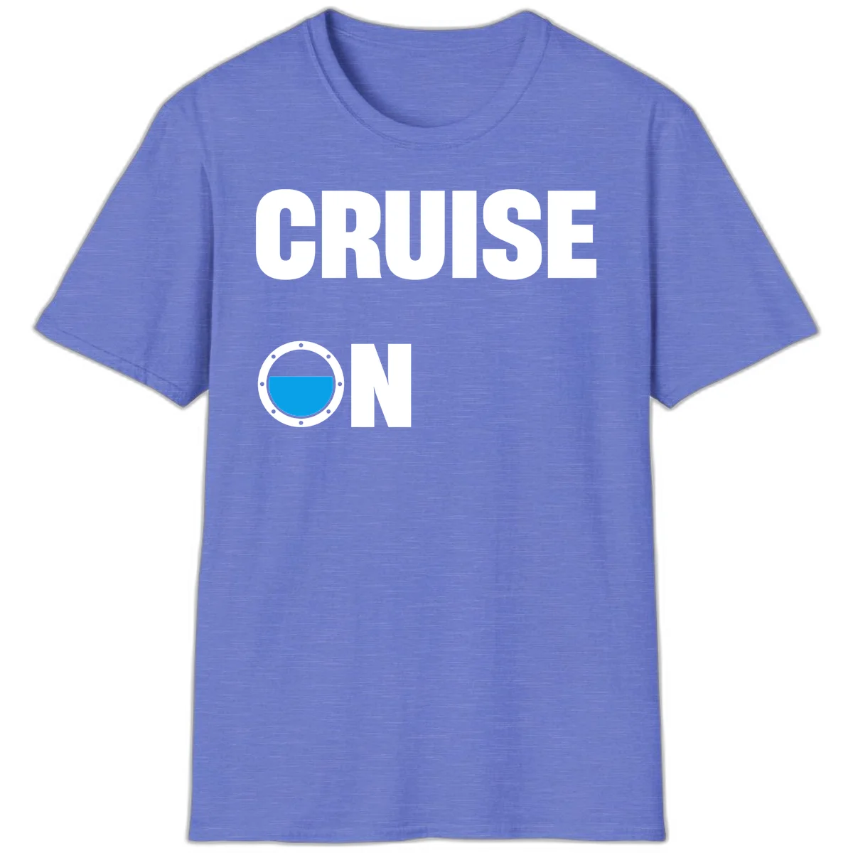 Cruise On Porthole T-Shirt in Heather Royal
