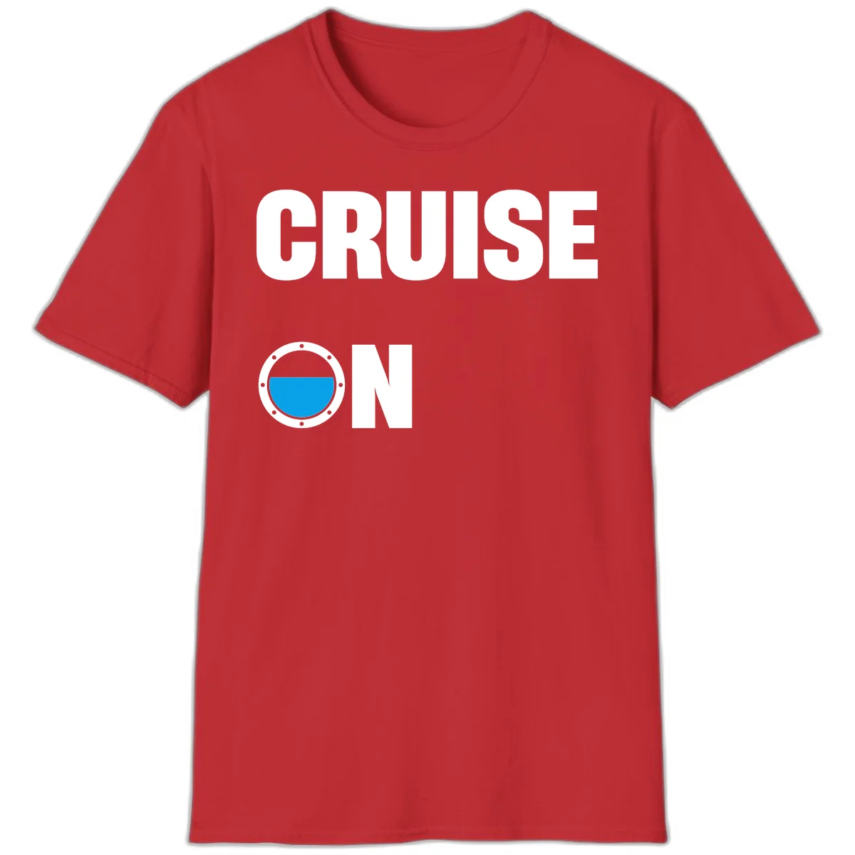 Cruise On Porthole T-Shirt in Red