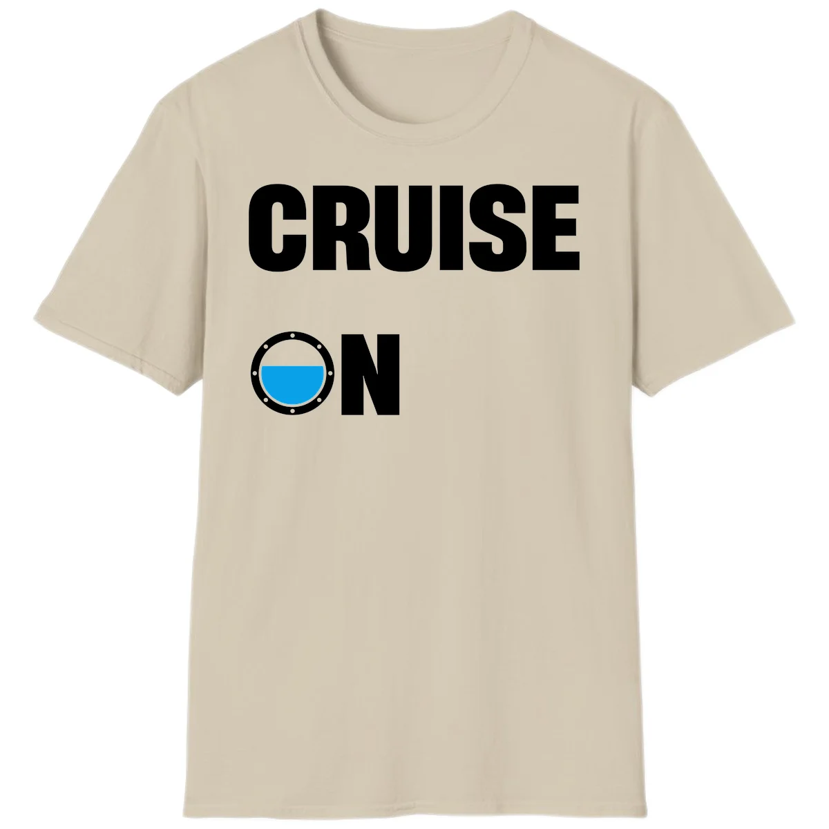 Cruise On Porthole T-Shirt in Sand