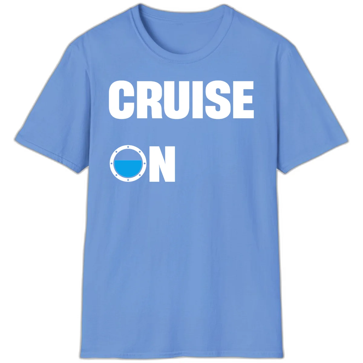 Cruise On Porthole T-Shirt in Carolina Blue
