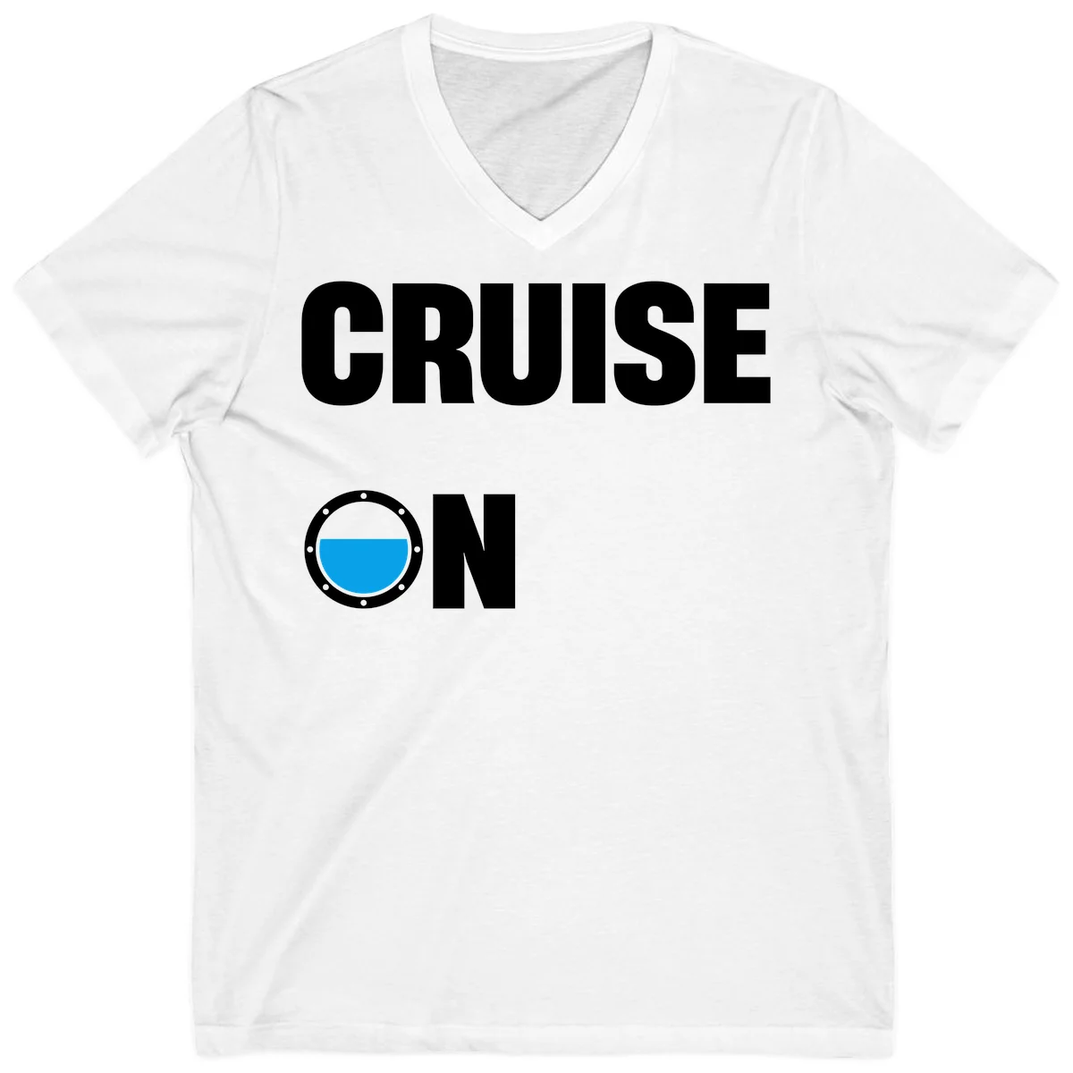 Cruise On Porthole V-Neck in White