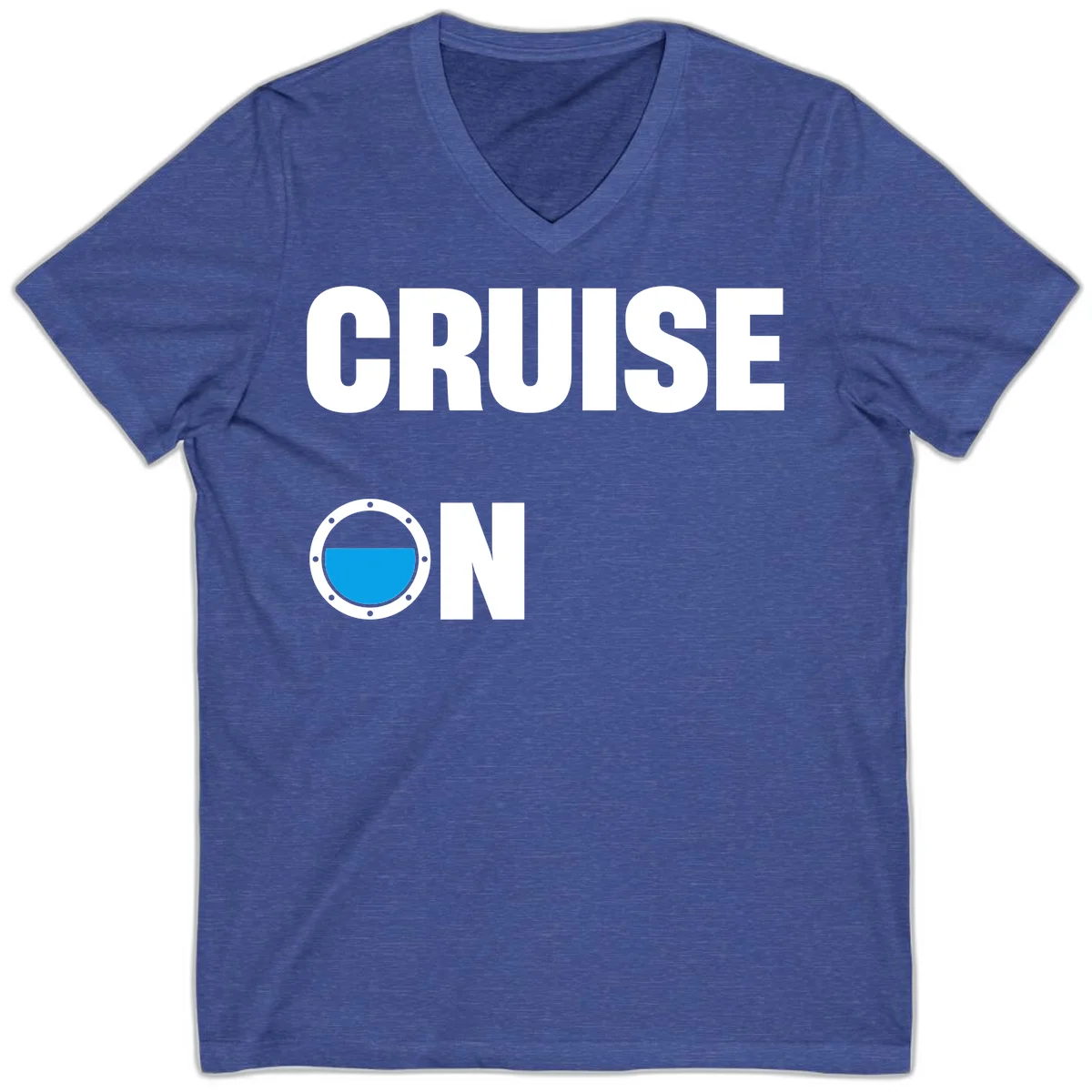 Cruise On Porthole V-Neck in Heather True Royal