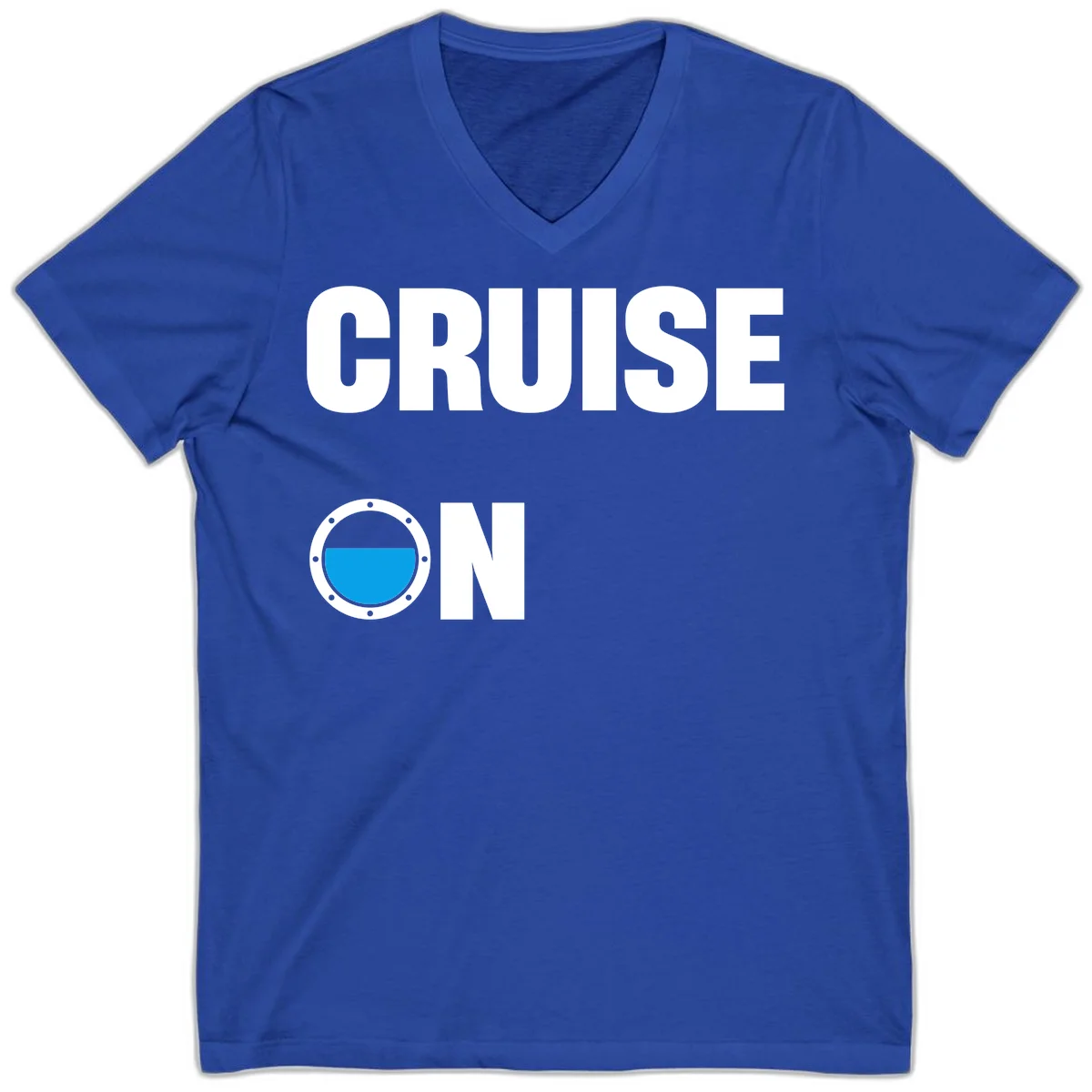 Cruise On Porthole V-Neck in True Royal