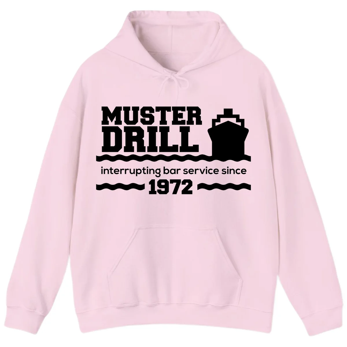 Muster Drill Interrupting Bar Service Since 1972 Hoodie in Light Pink