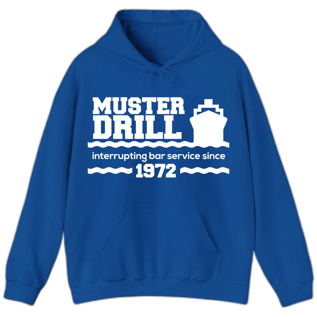 Muster Drill Interrupting Bar Service Since 1972 Hoodie in Royal