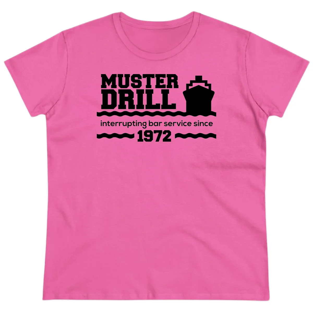 Muster Drill Interrupting Bar Service Since 1972 Ladies Tee in Azalea