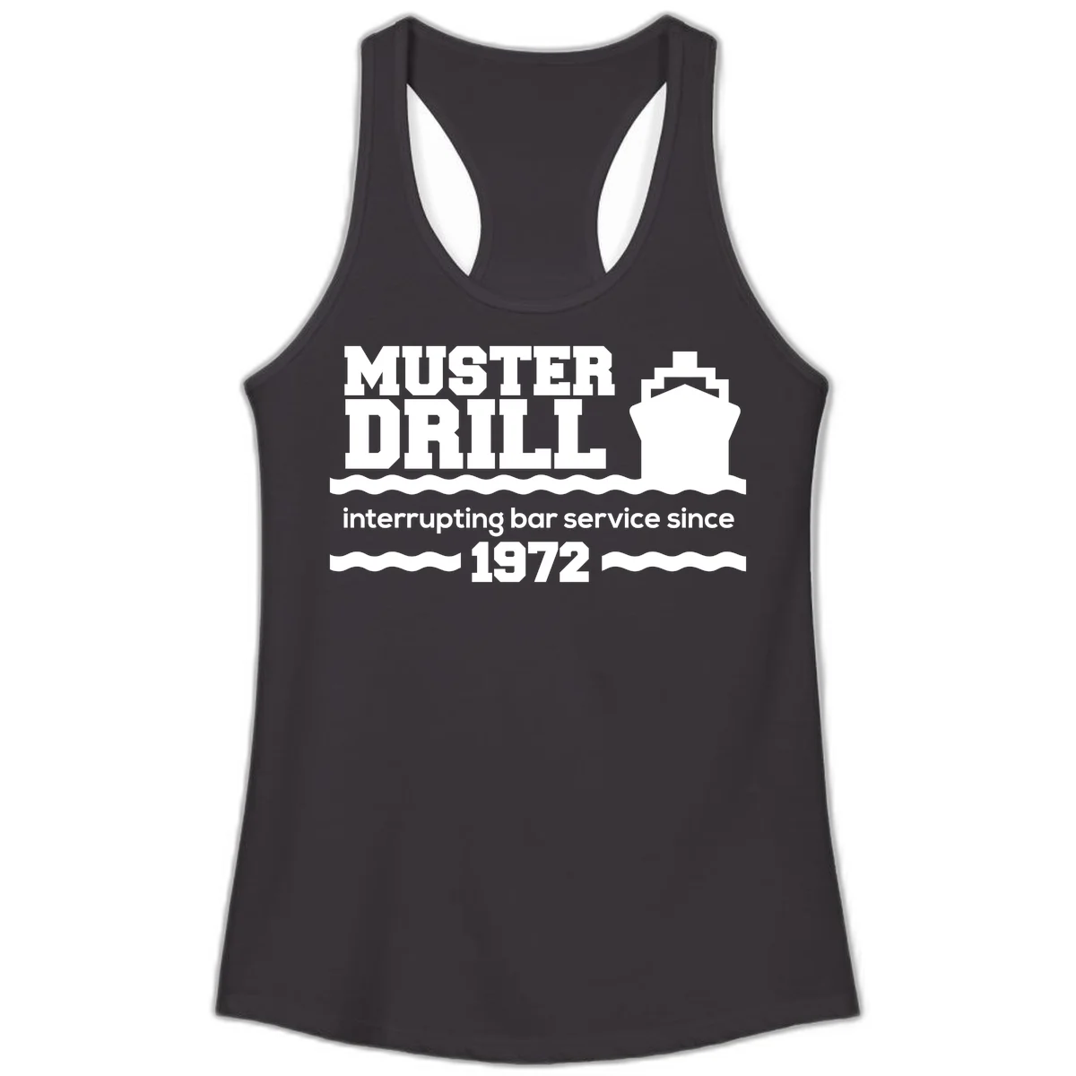 Muster Drill Interrupting Bar Service Since 1972 Ladies Tank in Black