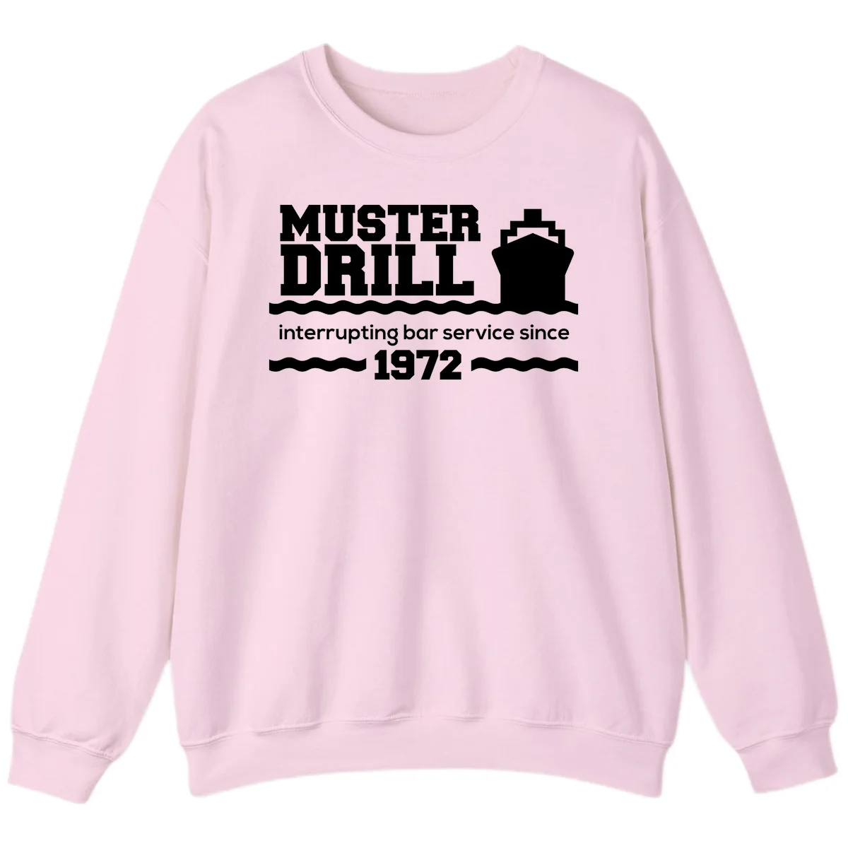 Muster Drill Interrupting Bar Service Since 1972 Sweatshirt in Light Pink