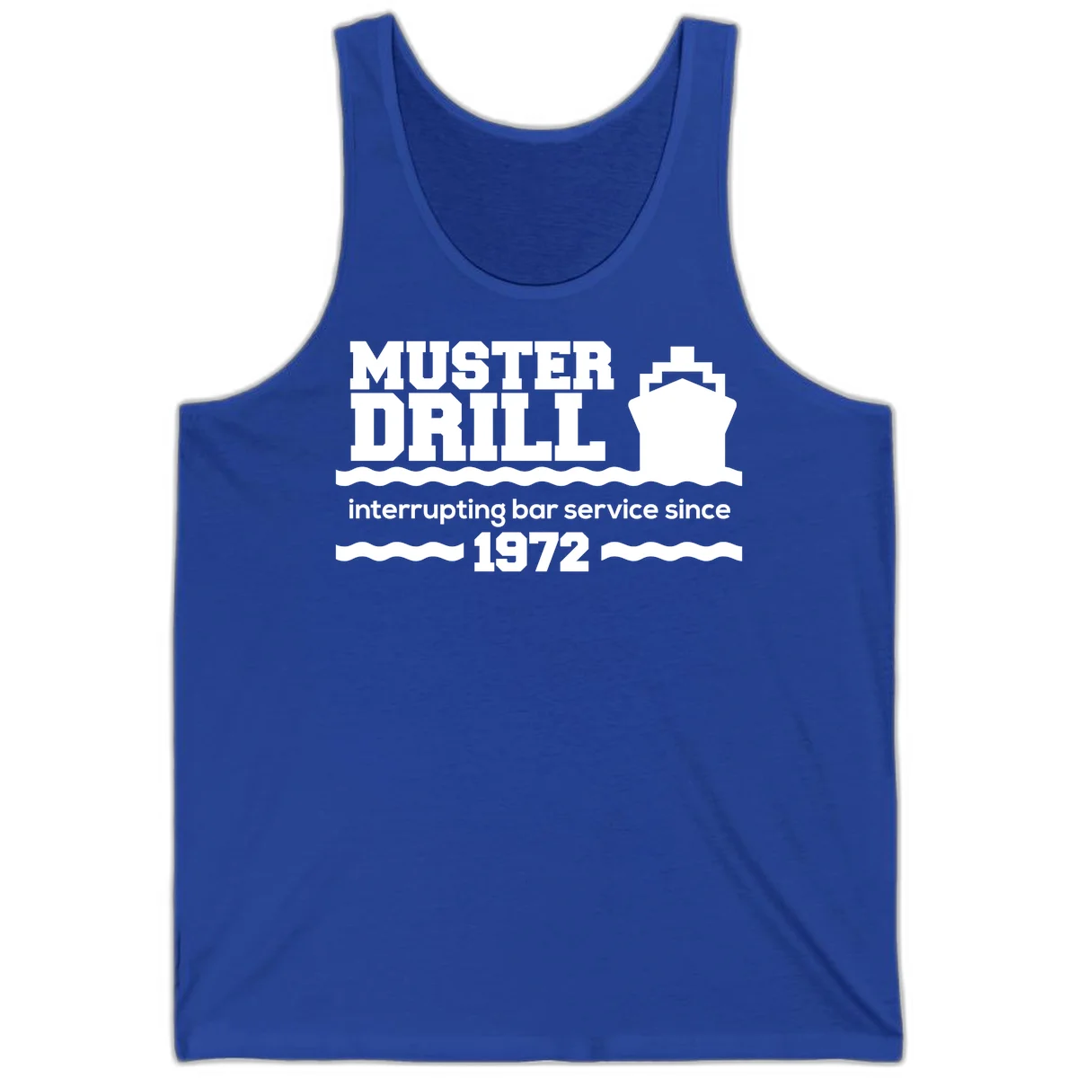 Muster Drill Interrupting Bar Service Since 1972 Tank in True Royal