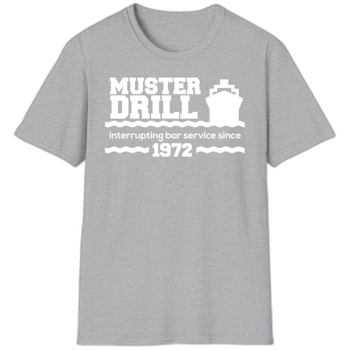 Muster Drill Interrupting Bar Service Since 1972 T-Shirt in Sport Grey