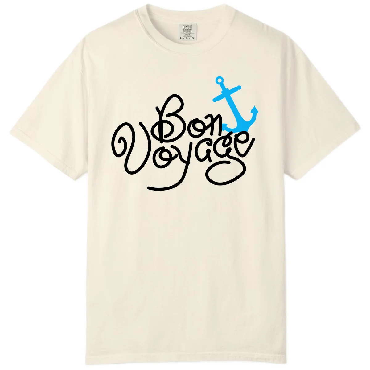 On Board Voyage Anchor Comfort Color T-Shirt in Ivory