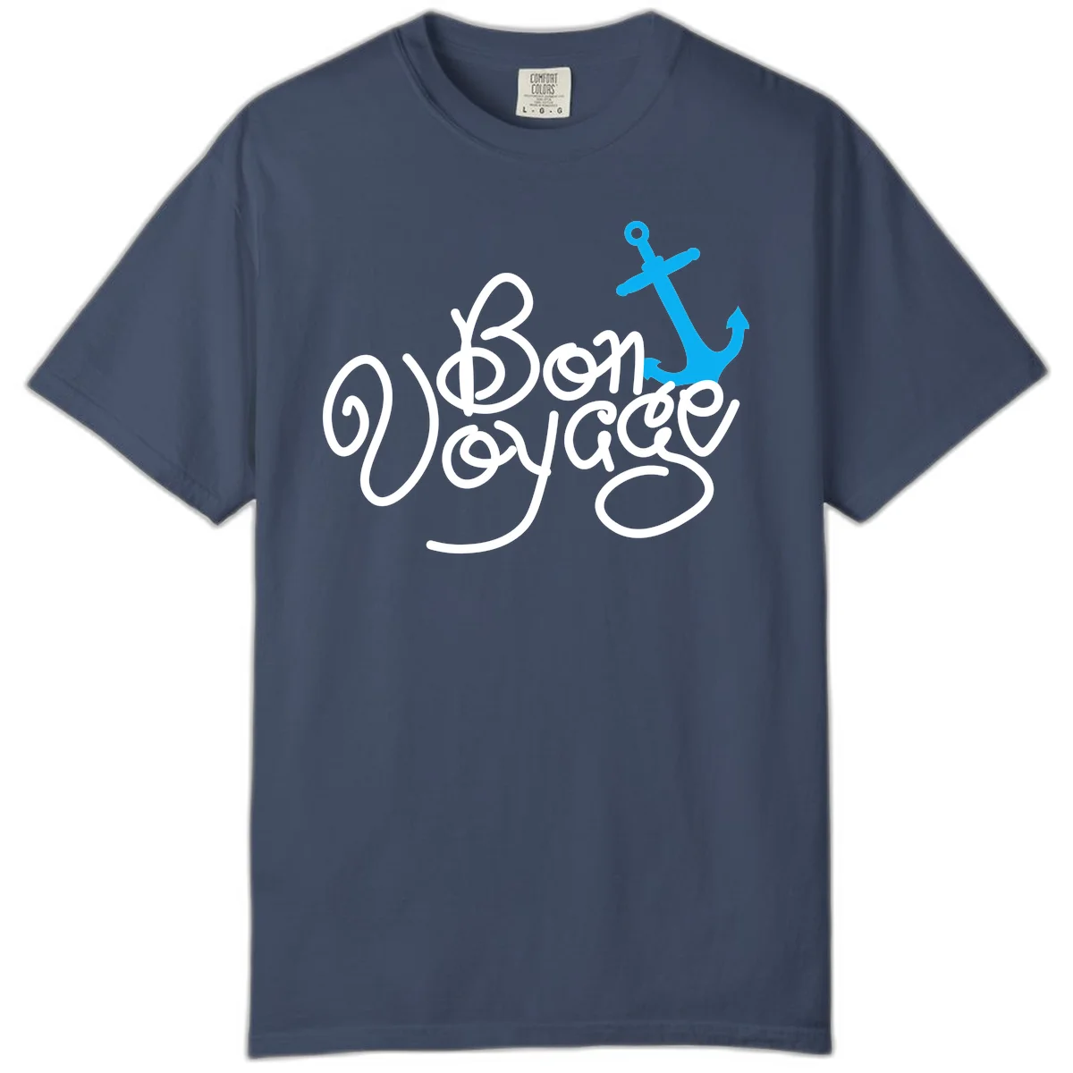 On Board Voyage Anchor Comfort Color T-Shirt in Midnight
