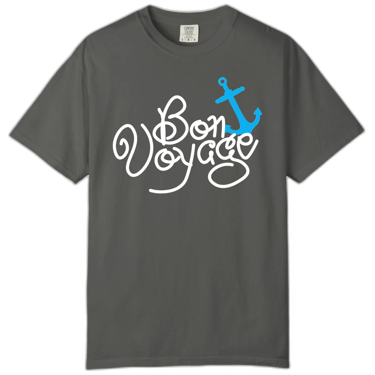 On Board Voyage Anchor Comfort Color T-Shirt in Pepper