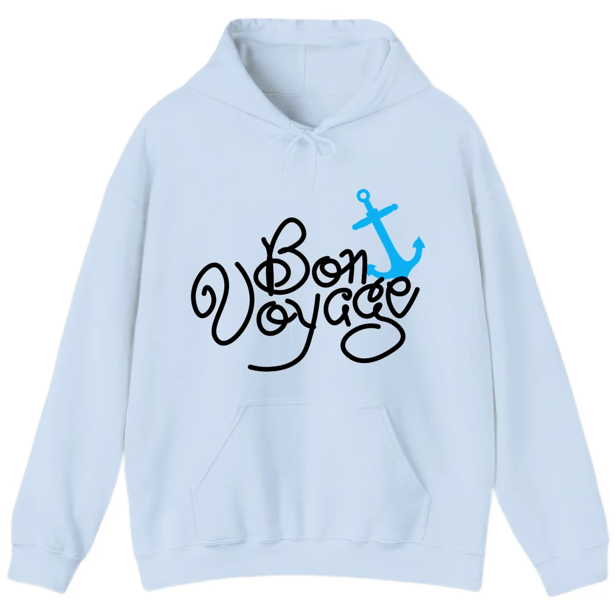 On Board Voyage Anchor Hoodie in Light Blue