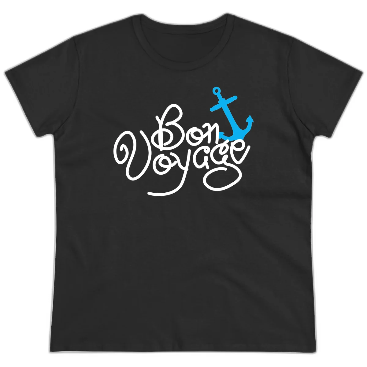 On Board Voyage Anchor Ladies Tee in Black