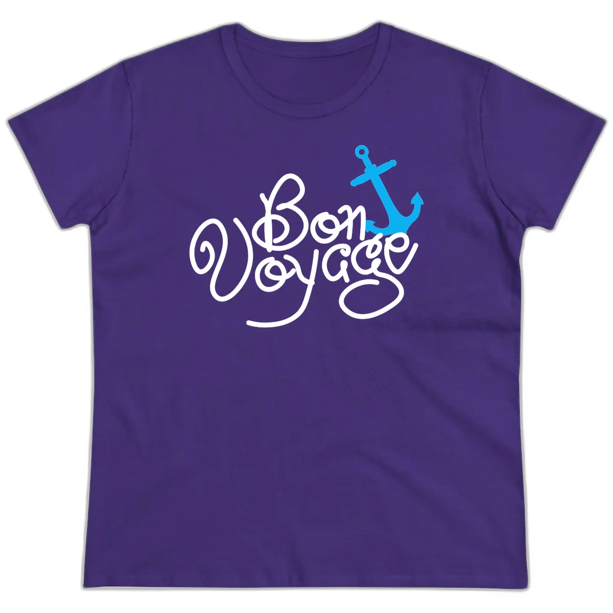 On Board Voyage Anchor Ladies Tee in Purple