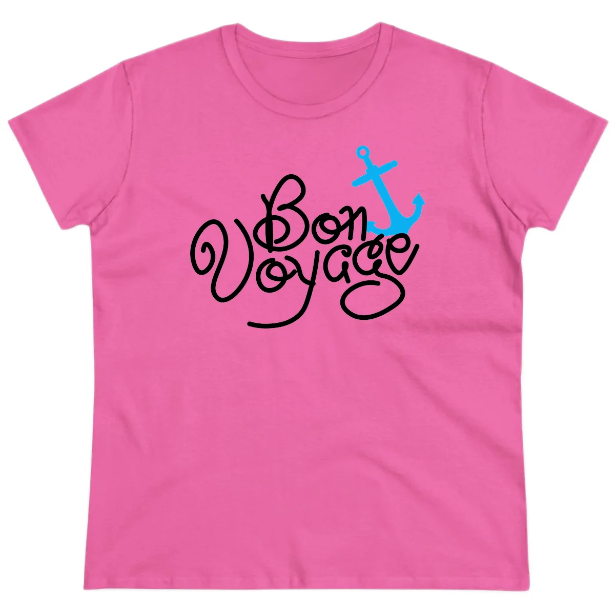 On Board Voyage Anchor Ladies Tee in Azalea