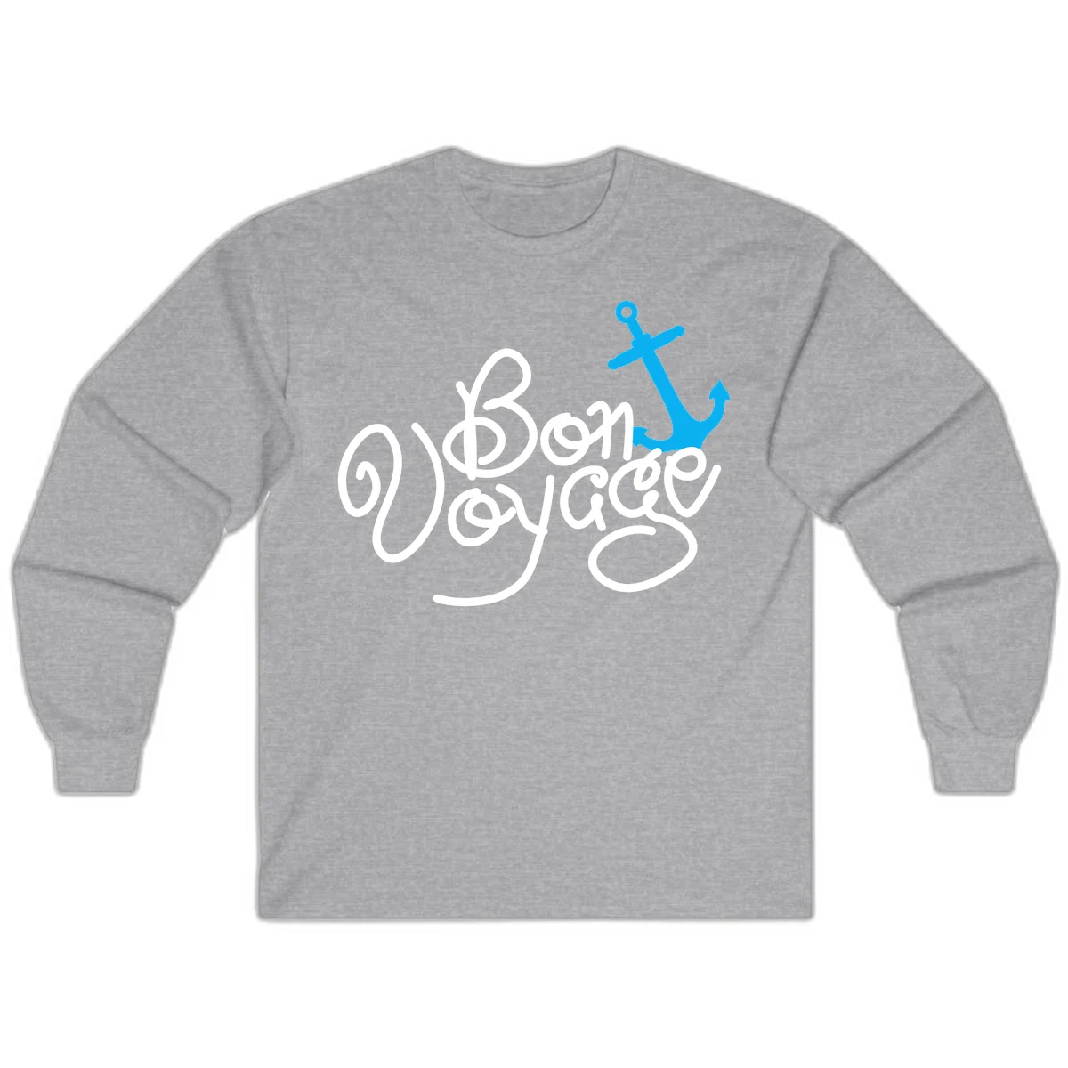 On Board Voyage Anchor Long Sleeve T-Shirt in Sport Grey