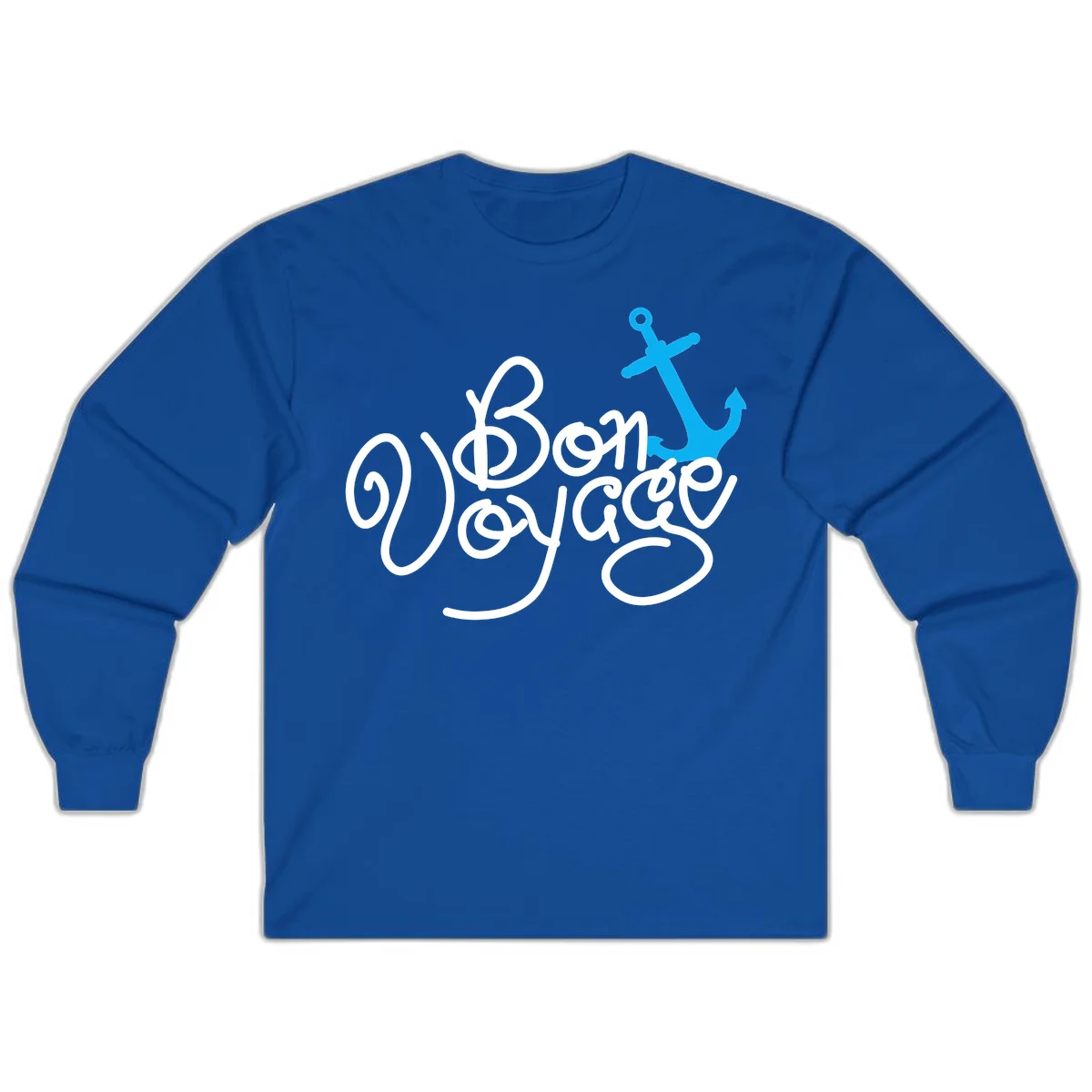 On Board Voyage Anchor Long Sleeve T-Shirt in Royal